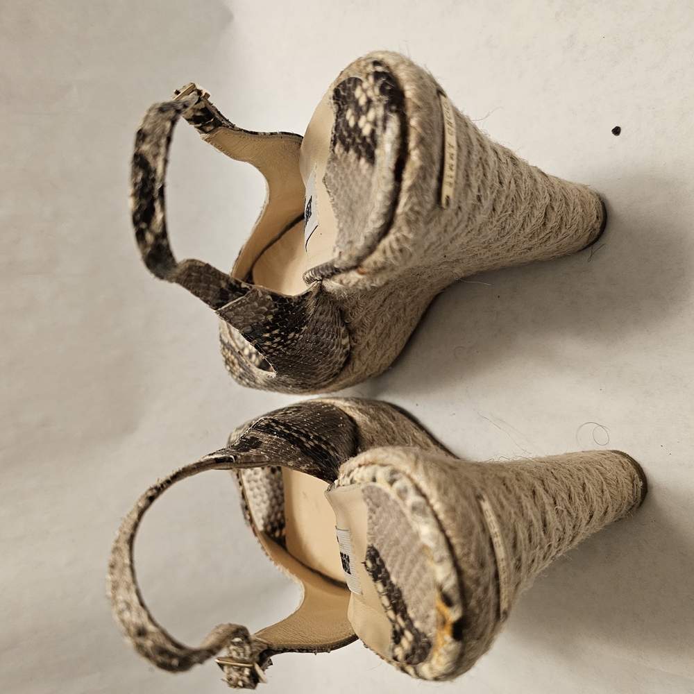 Jimmy Choo Snakeskin Wedge Sandals - Picture 3 of 8